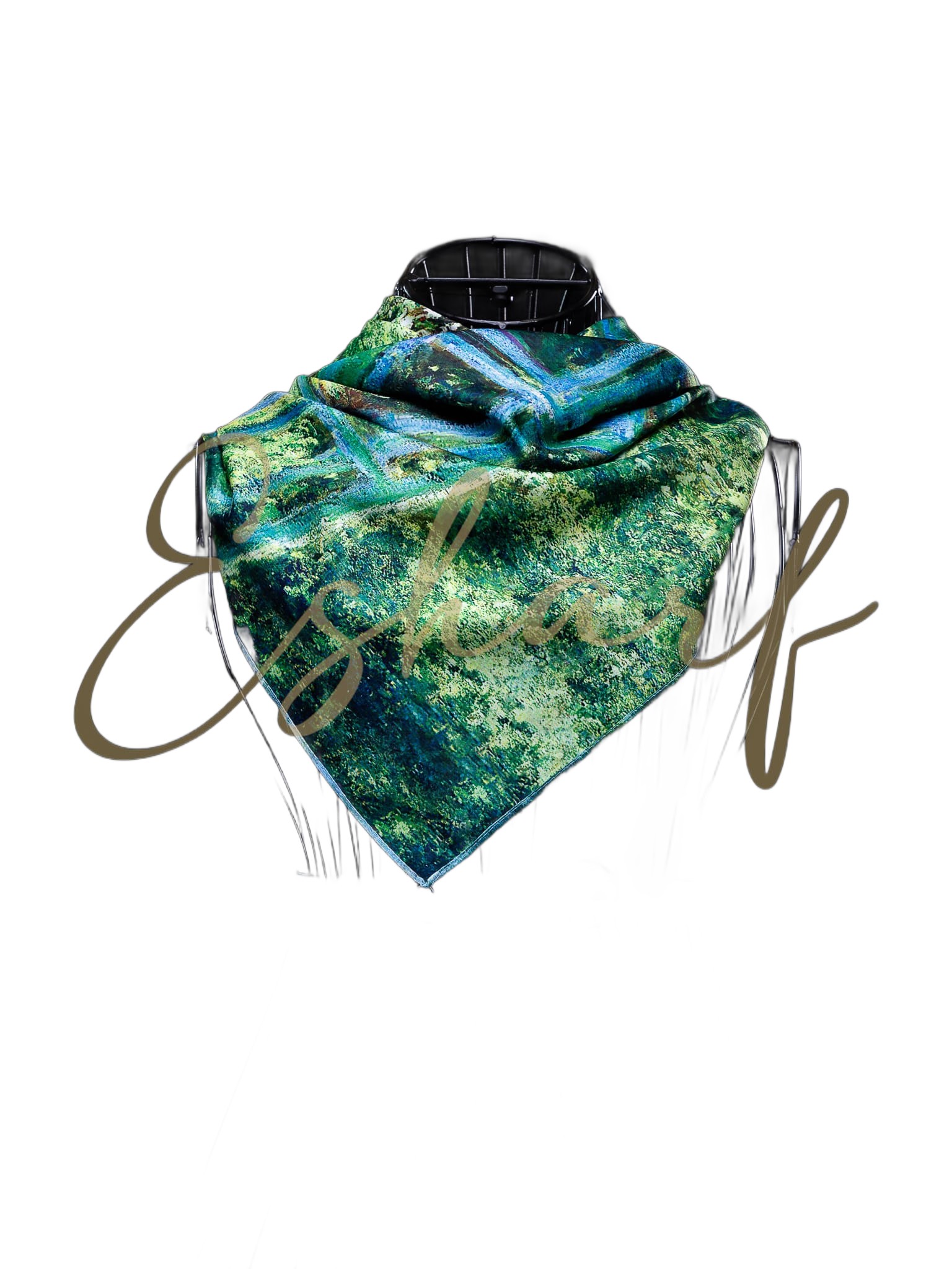 Eșarfă Pătrată Esharf din Mătase, Multicolor, 70 x 70 cm – Model Mist, Accesoriu Elegant pentru Gât, Păr, Umeri sau Geantă